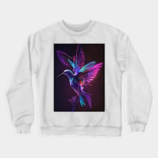 Neon Humming Bird art Crewneck Sweatshirt